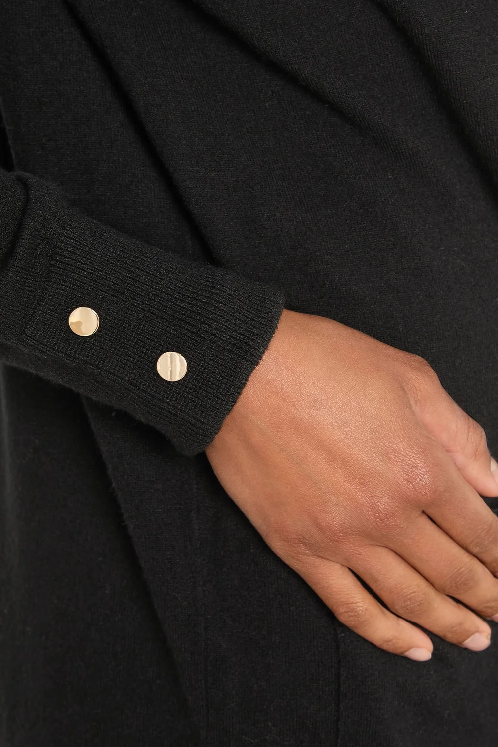 M&Co Black Button Detail Midi Cardigan - 14-16 Image 4