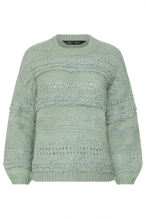 M&Co Petite Sage Green Textured Boucle Knit Jumper - 12-14 Image 5