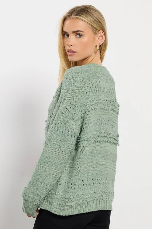 M&Co Petite Sage Green Textured Boucle Knit Jumper - 12-14 Image 3