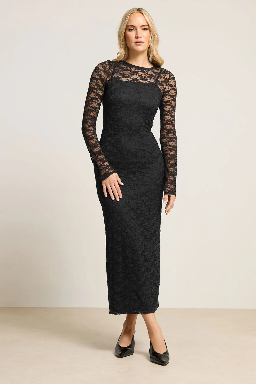 Long Tall Sally Black Lace Maxi Dress - 20 | Matalan Long Tall Sally Black Lace Maxi Dress - 20 | Matalan