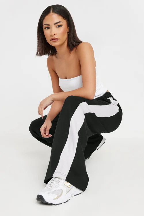 PixieGirl Petite Black Side Striped Wide Leg Joggers - 14 Image 5