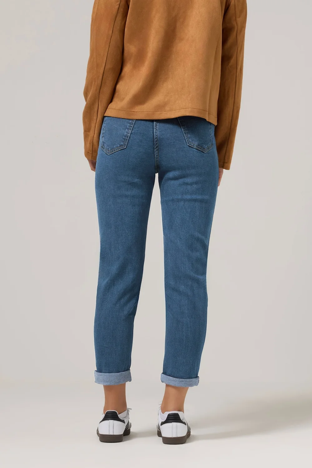 PixieGirl Petite Mid Blue Stretch Denim Mom Jeans - 6/L27 Image 4