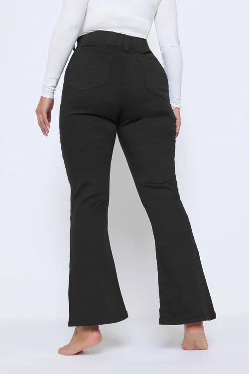 Yours Curve Black Bootcut Jeggings - 16 Image 4