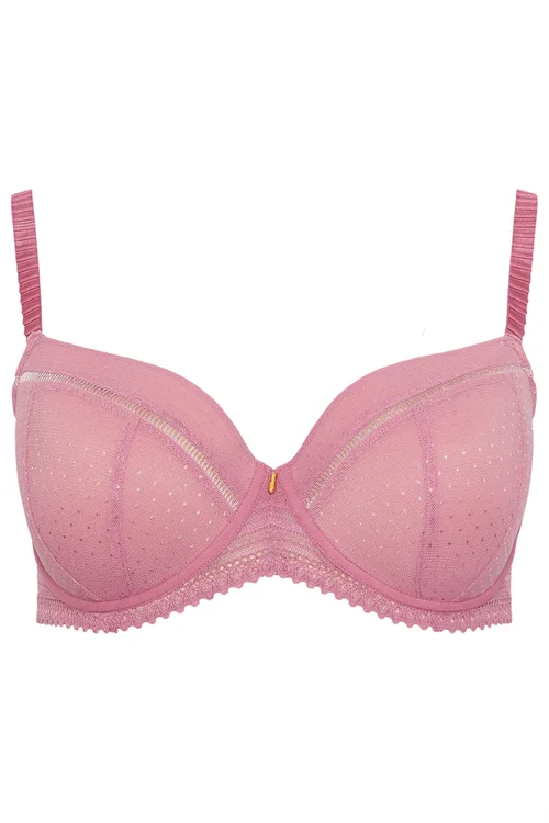 Yours Curve Pink Lace Underwired Padded Bra - 38C Image 5