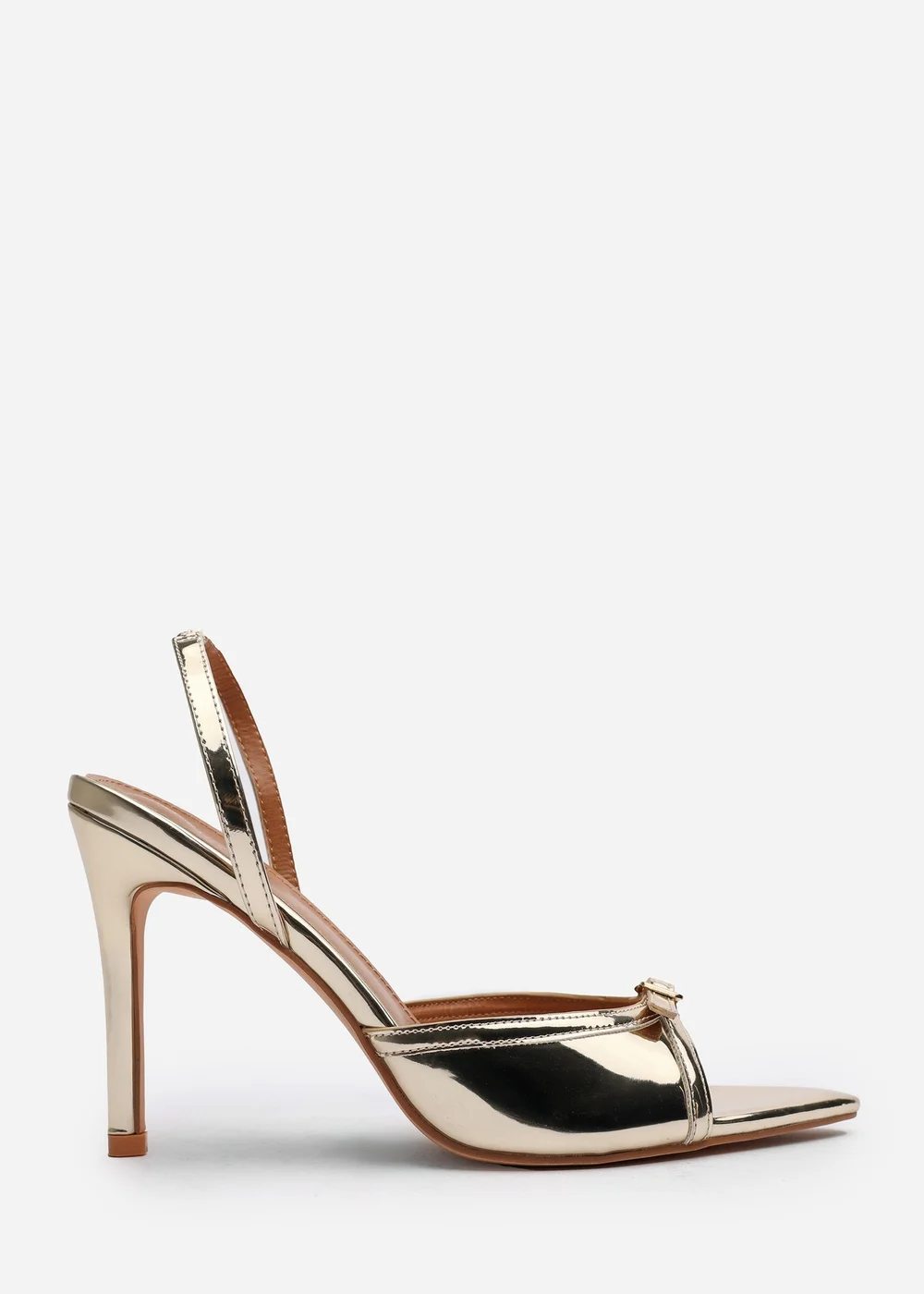 Where's That From Odette Gold PU Slingback Heels - 5 Image 2