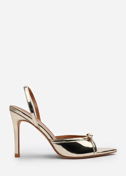 Where's That From Odette Gold PU Slingback Heels - 5 Image 2