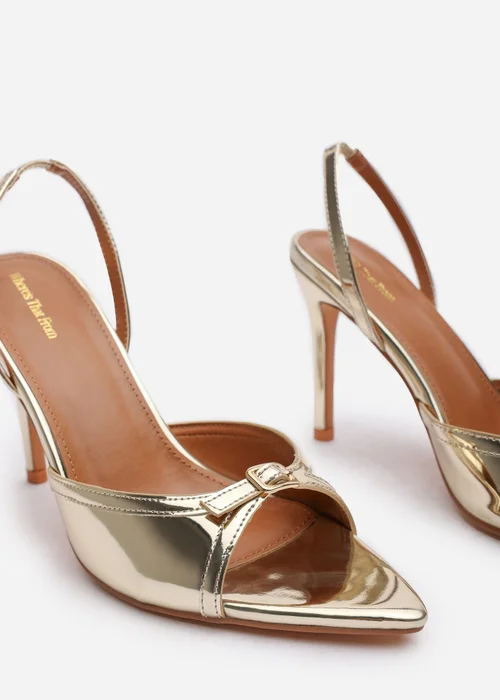 Where's That From Odette Gold PU Slingback Heels - 5 Image 5
