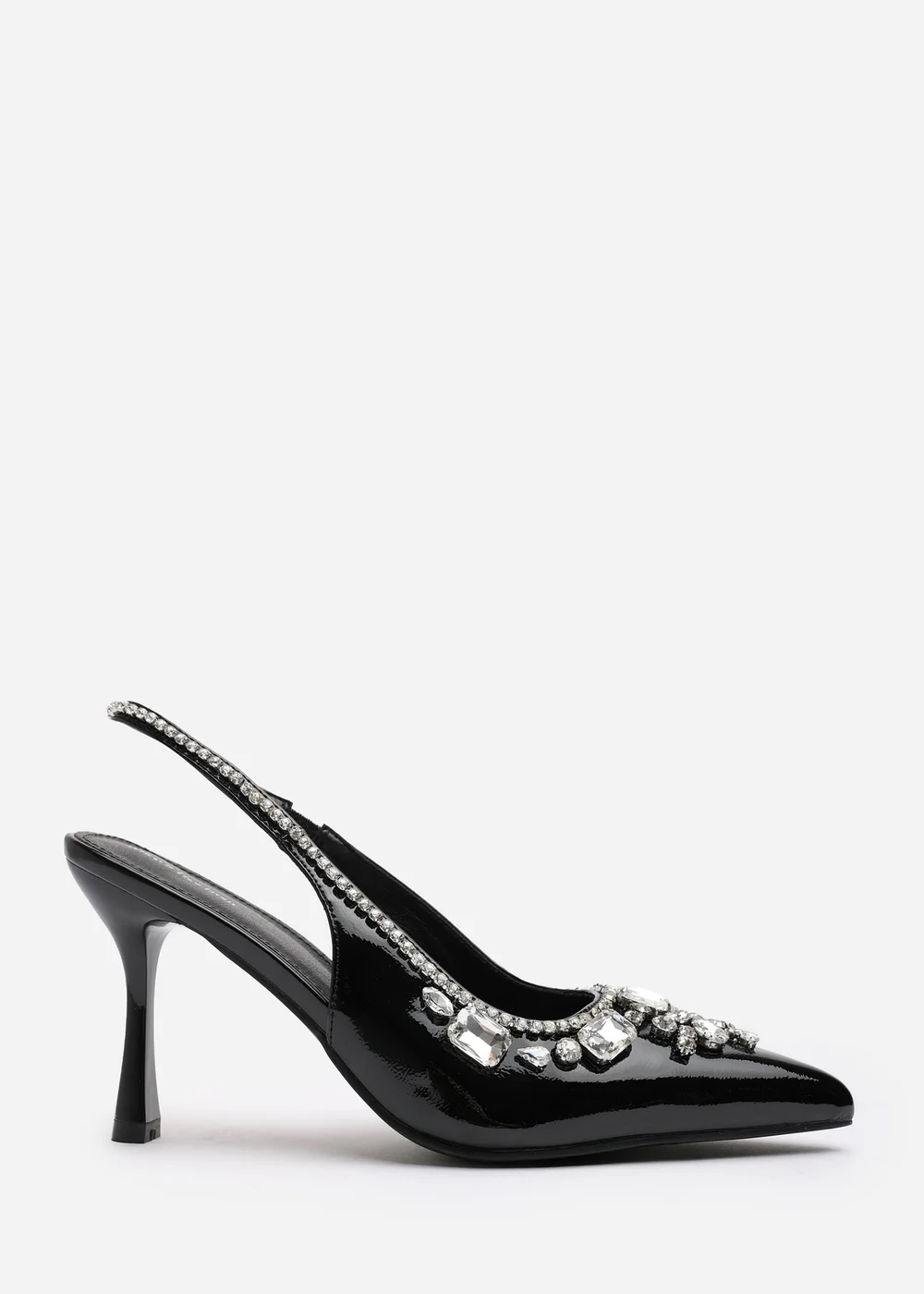 Where's That From Delphine Black Patent Slingback Heels - 3 Image 1