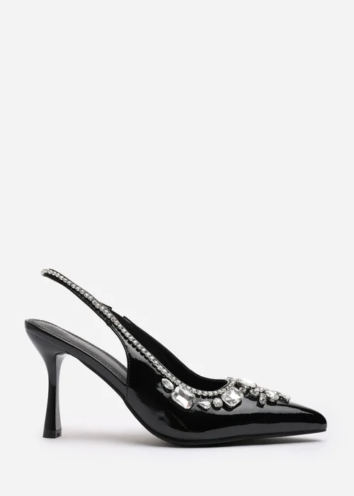 Where's That From Delphine Black Patent Slingback Heels - 3 Image 1