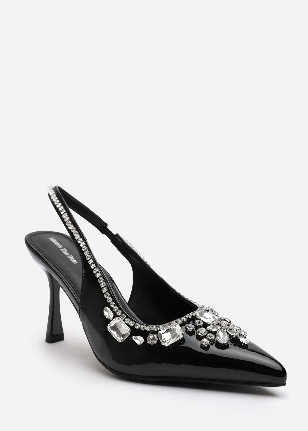 Where's That From Delphine Black Patent Slingback Heels - 3 Image 3