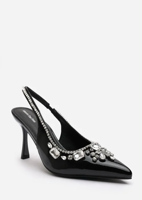 Where's That From Delphine Black Patent Slingback Heels - 3 Image 3