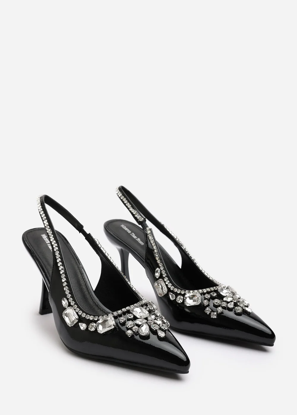 Where's That From Delphine Black Patent Slingback Heels - 3 Image 4