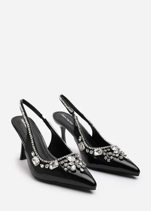 Where's That From Delphine Black Patent Slingback Heels - 3 Image 4