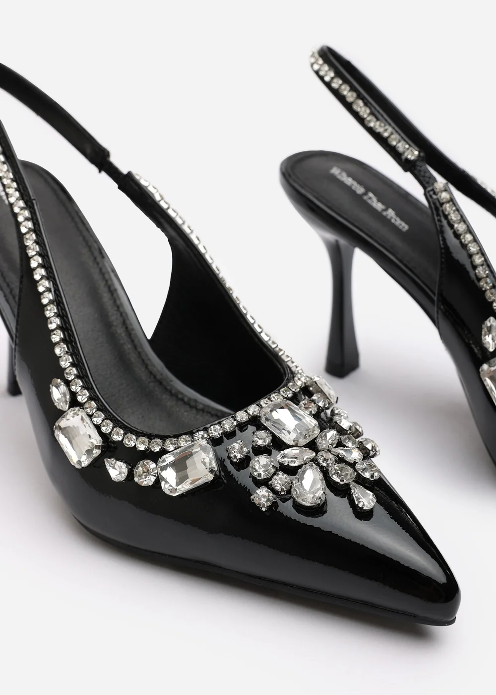 Where's That From Delphine Black Patent Slingback Heels - 3 Image 5