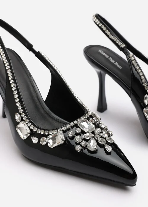 Where's That From Delphine Black Patent Slingback Heels - 3 Image 5
