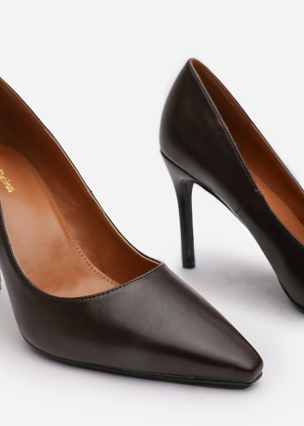 Where's That From Mireille Brown PU Wide Fit Stiletto Heels - 7 Image 4