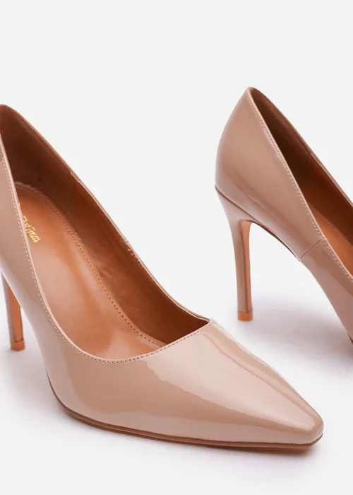 Where's That From Mireille Mocha Patent Wide Fit Stiletto Heels - 4 Image 5