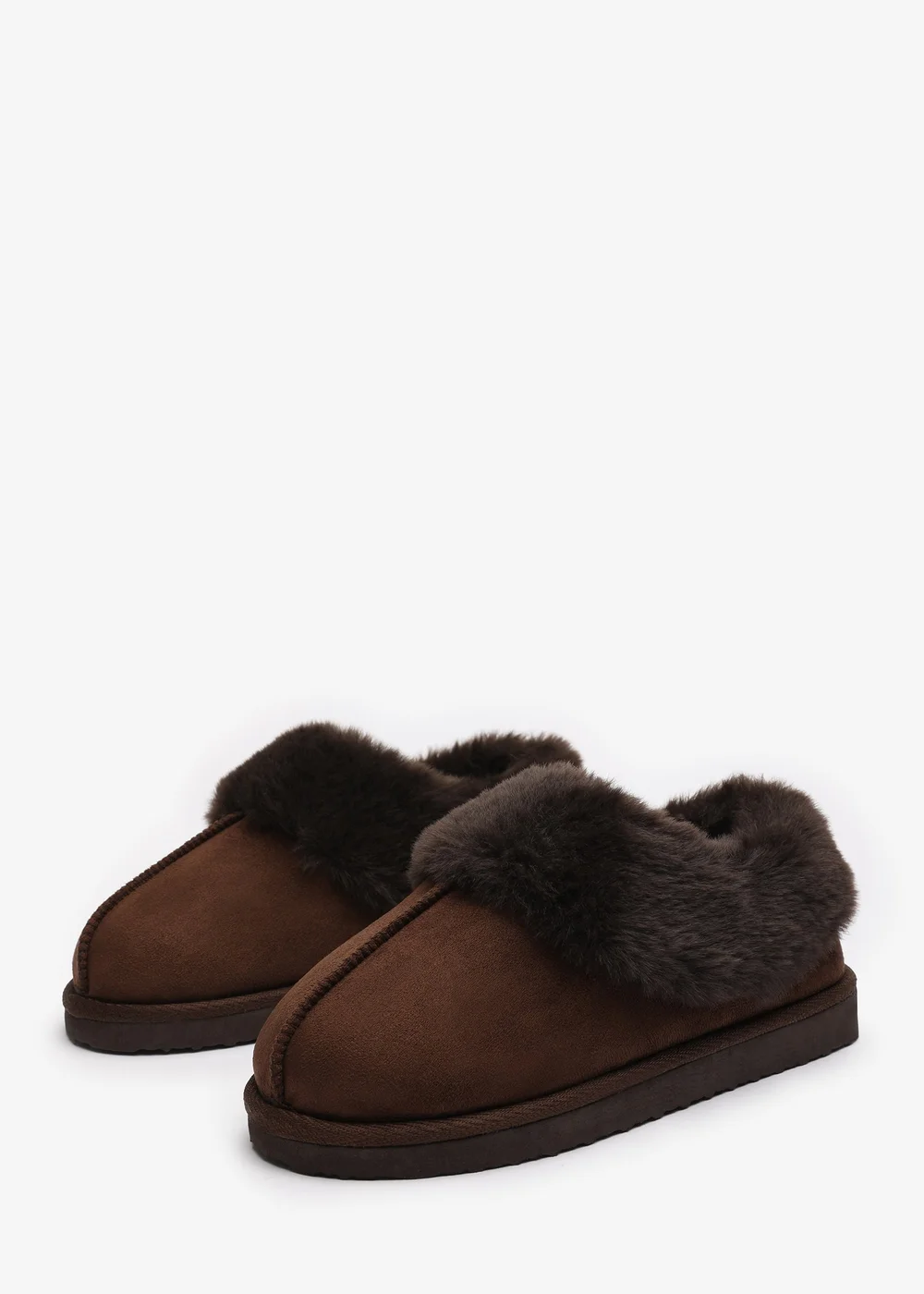 Wheres That From Danica Brown Mule Slippers With Faux Fur - 3 Image 4