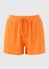 Orange Textured Co Ord Shorts - Small Image 1