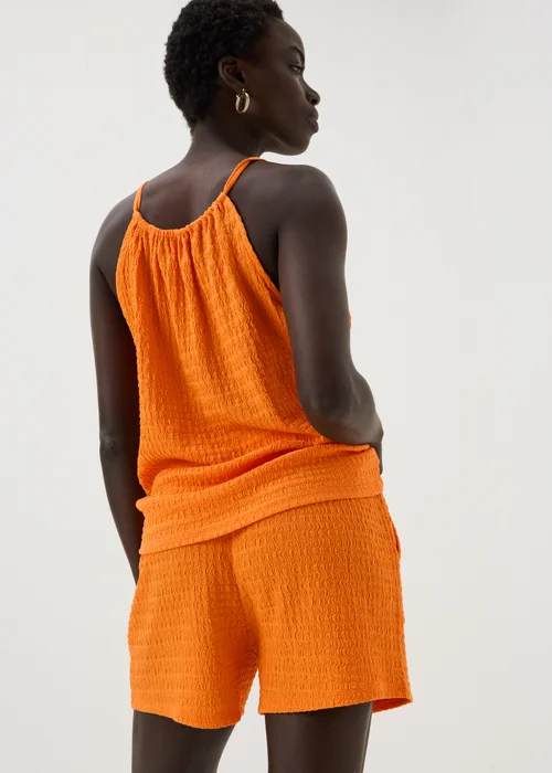 Orange Textured Co Ord Shorts - Extra Large Image 2