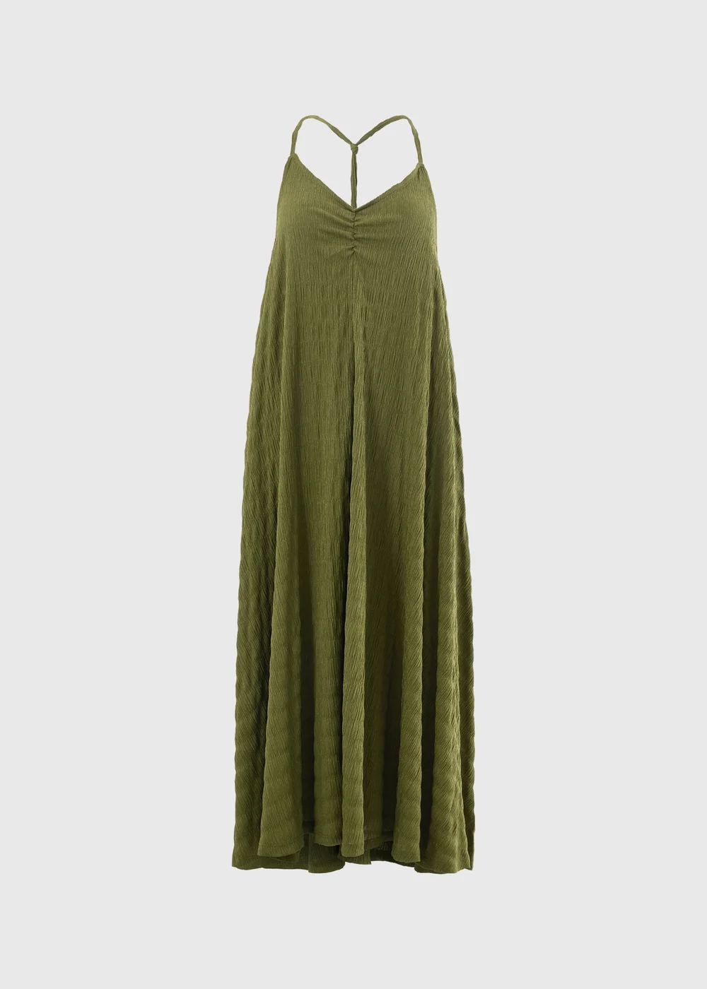 Khaki Trapeze Jersey Maxi Dress - Size 8 Image 1