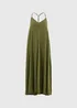 Khaki Trapeze Jersey Maxi Dress - Size 8 Image 1