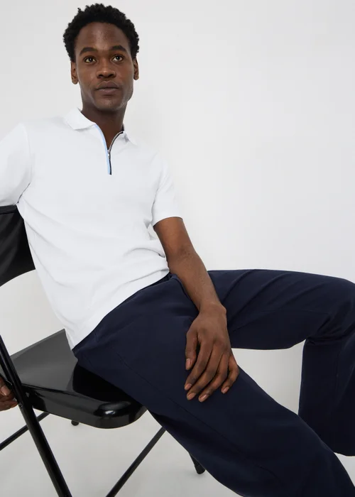 White Smart Zip Polo Shirt - S Image 1