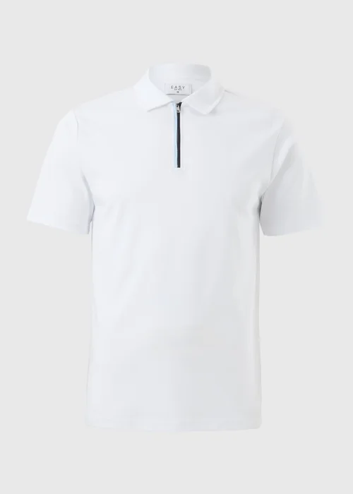White Smart Zip Polo Shirt - S Image 4