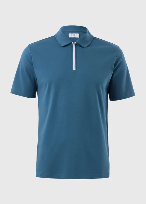 Blue Smart Zip Polo Shirt - S Image 4