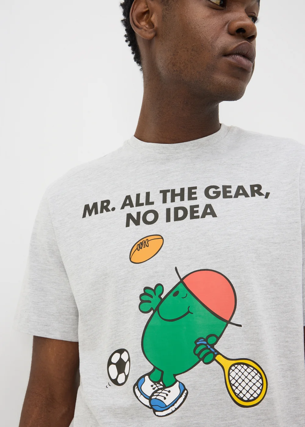 Mr Men Grey No Idea T-Shirt - S Image 3