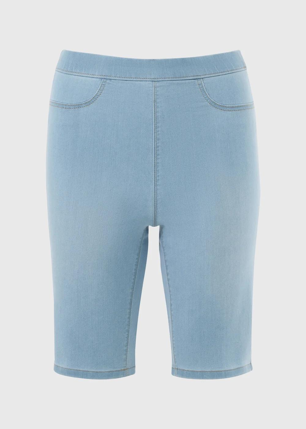 Rosie Light Wash Stretch Knee Length Denim Shorts - Size 10 Image 1