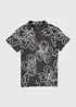 Boys Charcoal Rope Flower Shirt (7-15yrs) - 7 Yrs Image 1