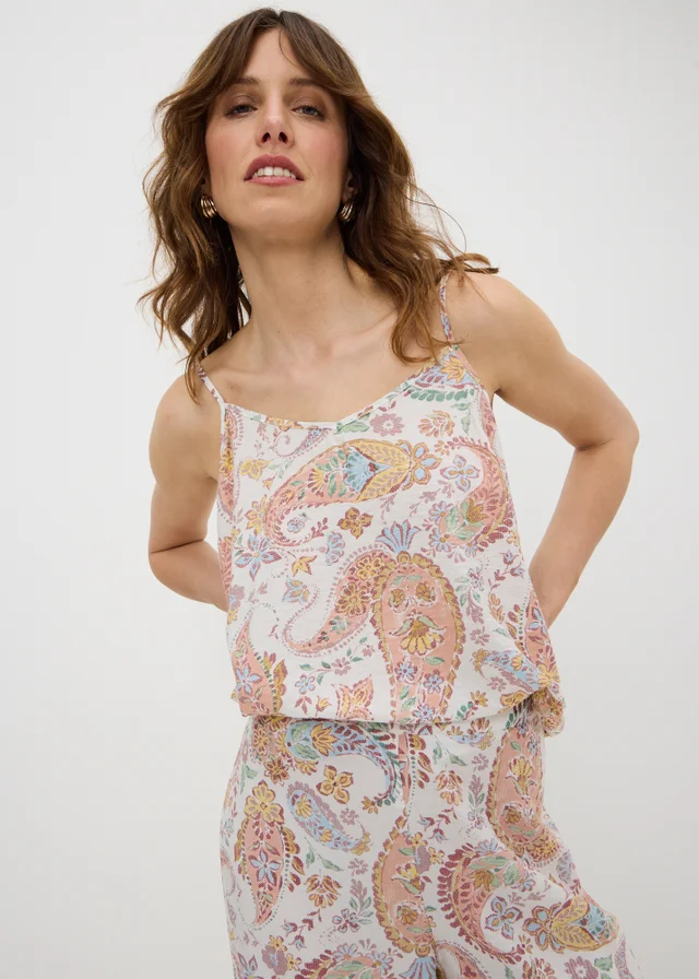 Multicolour Paisley Longlone Cami Top