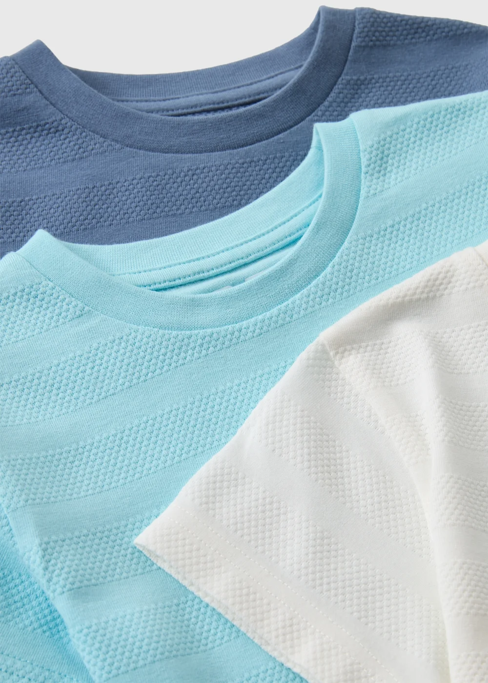 3 Pack Boys Blue Textured T-Shirt (1-7yrs) - Age 3 - 4 Years Image 2