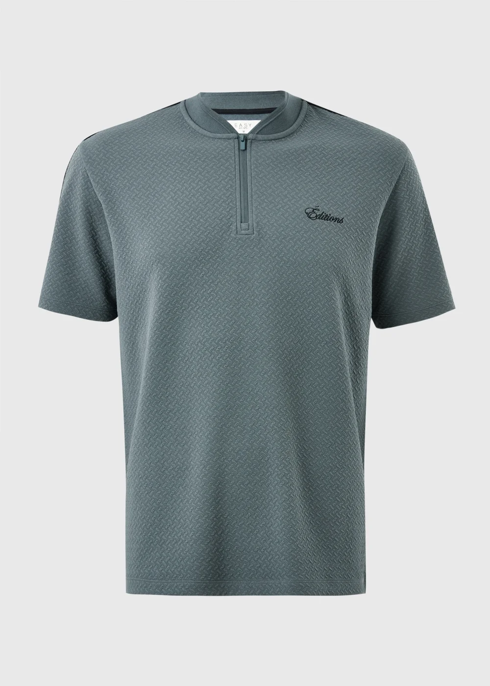 Dark Grey Textured Editions Co Ord Polo Shirt - S Image 4