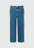 Mid Wash Pocket Front Wide Leg Cropped Jeans - Size 8 Image 4