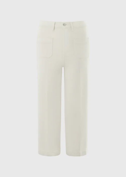 Mid Wash Mid Rise Pocket Front Wide Leg Cropped Jeans - 8 Image 4