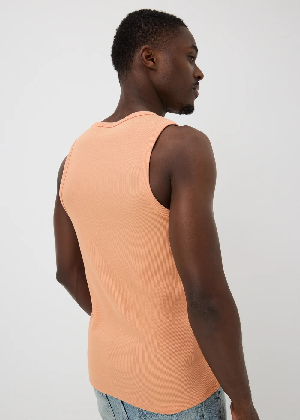Peach Ribbed Vest Top - 3XL Image 2