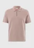 Brown Checkerboard Textured Polo Shirt - S Image 4