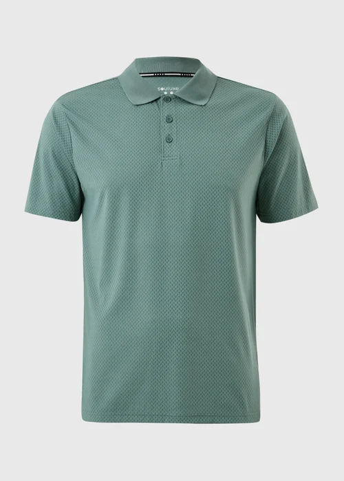 Souluxe Green Textured Golf Polo Shirt - S Image 4