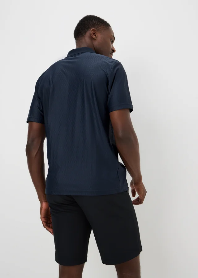 Souluxe Navy Textured Golf Polo Shirt