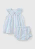 Baby Blue Stripe Dress & Knicker Set (0-23mths) - Up to 1 Month Image 1