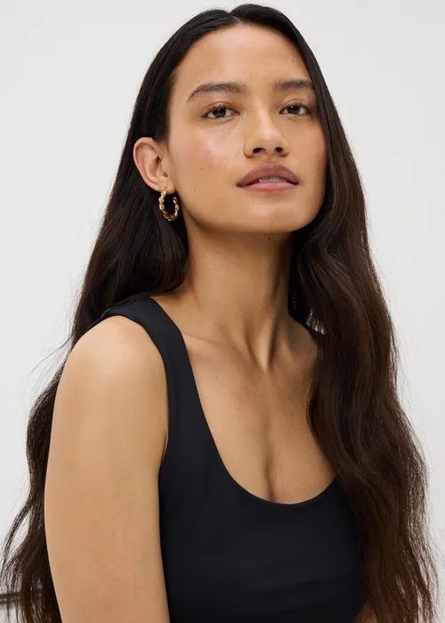 Black Polyamide Fitted Vest Top - 8 Image 2