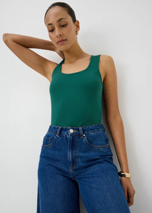 Teal Fitted Vest Top - 8 Image 1
