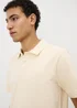 Cream Textured Polo Shirt - S Image 2