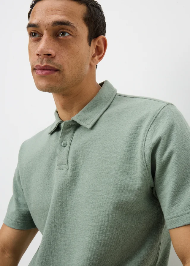 Iceberg Green Textured Polo Shirt