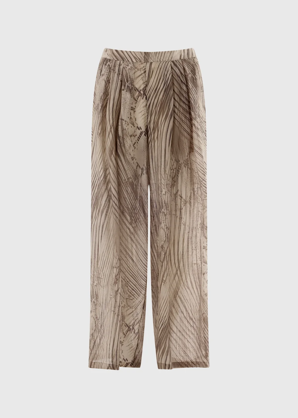 Et Vous Beige Snake Print Wide Leg Co Ord Trousers - Size 08 29 leg Image 4