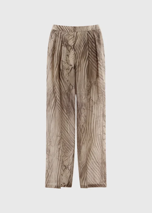 Et Vous Beige Snake Print Wide Leg Co Ord Trousers - Size 08 29 leg Image 4