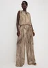 Et Vous Beige Snake Print Wide Leg Co Ord Trousers - Size 08 29 leg Image 1