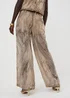 Et Vous Beige Snake Print Wide Leg Co Ord Trousers - Size 08 29 leg Image 2